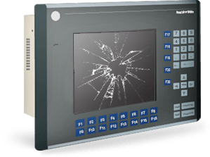cracked HMI screen